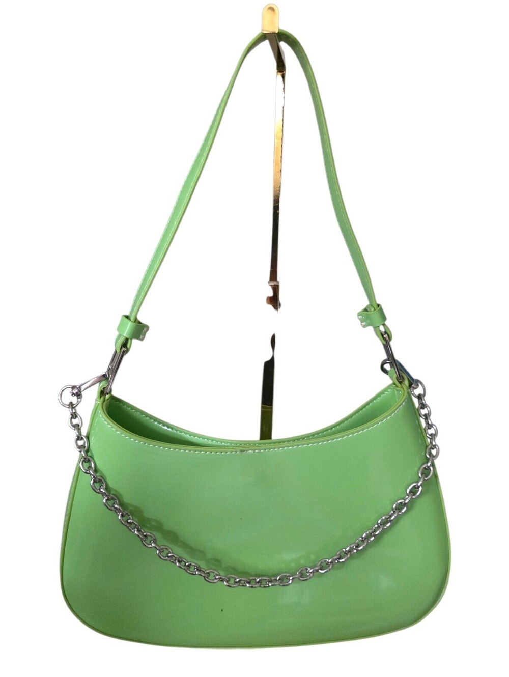 Urban Outfitters Lime Green Y2K Shoulder Baguette Purse Chain Accent Retro